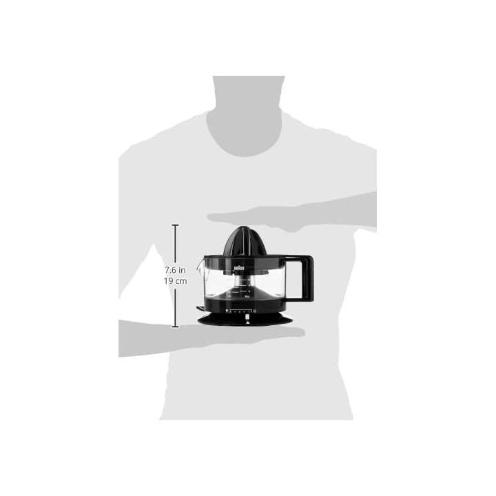 Presse-agrumes électrique Braun 350 ml noir – Rotation double sens, réglage pulpe