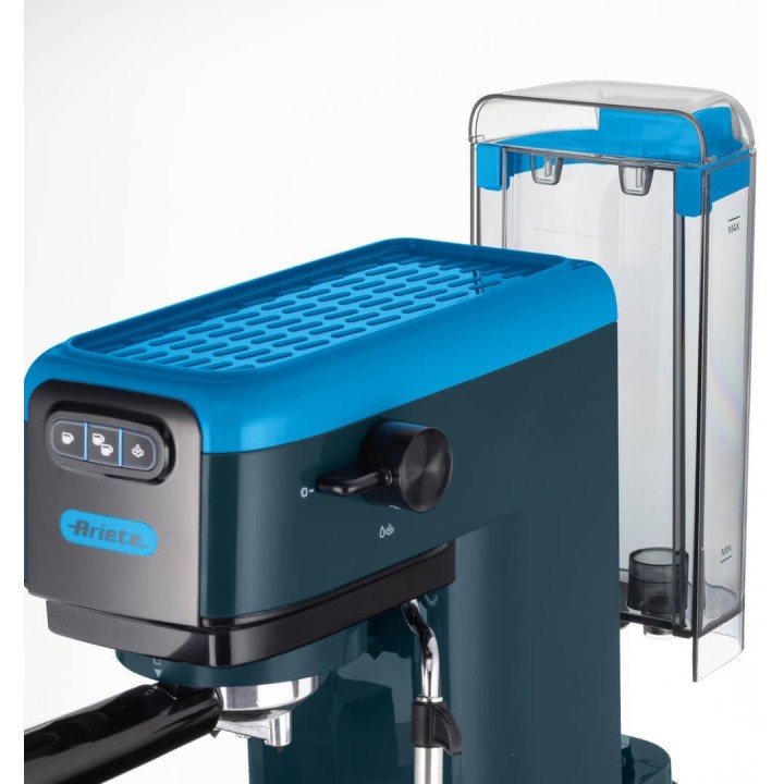 Machine à café expresso compacte Ariete 1399 - Bleu - 15 bars - Cappuccino - Dosettes ESE