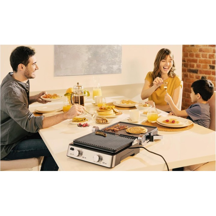 Gril de contact électrique Braun CG7020 - 3 plaques, inox, 2000W, grande capacité