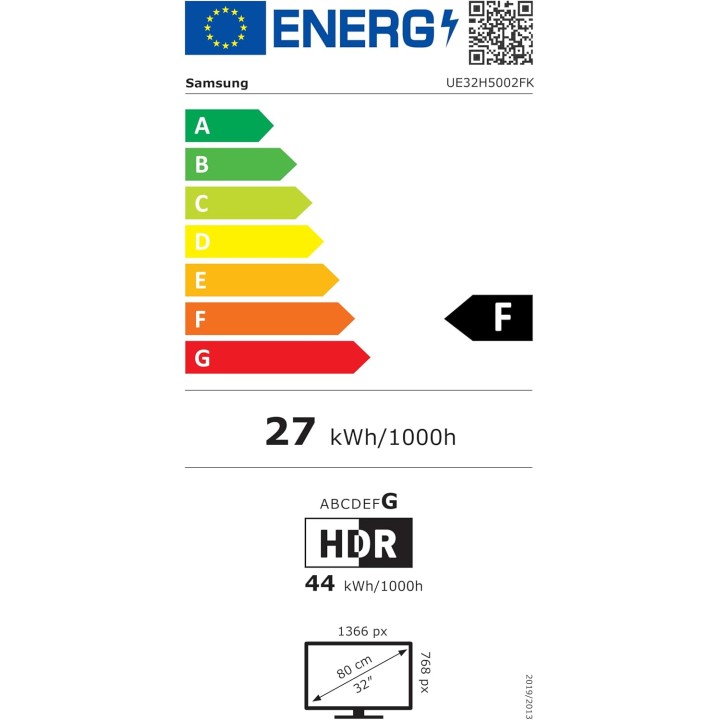 Téléviseur LED 32 pouces Samsung Smart TV HD HDR - Design fin, Tizen OS, Audio immersif