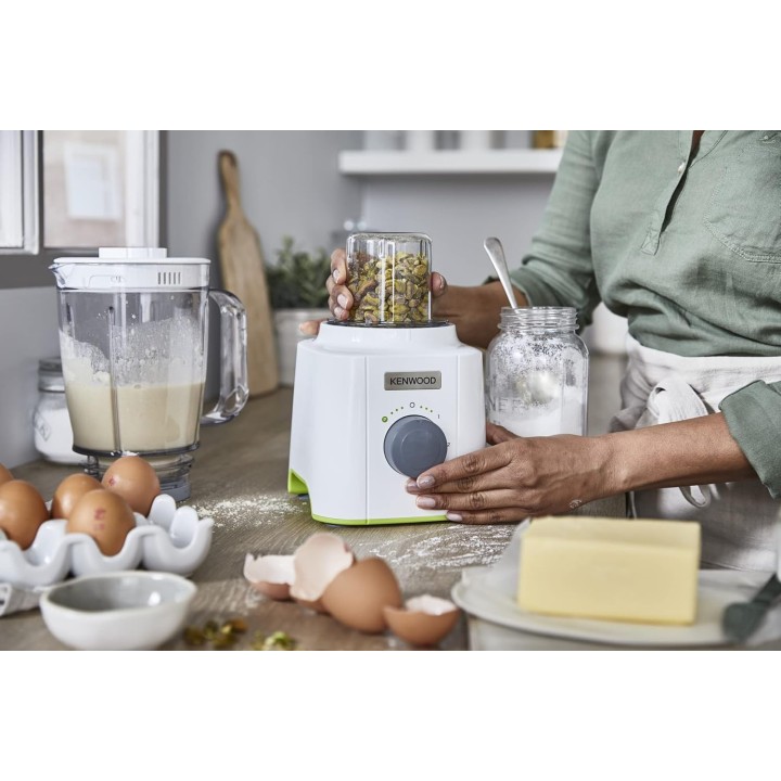 Blender Kenwood BLP41.C0WH - 2L, 3 vitesses, lames inox, fonction glace pilée, blanc