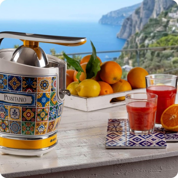 Presse-agrumes électrique Ariete 413 Positano - Levier métal, moteur silencieux, 2 cônes