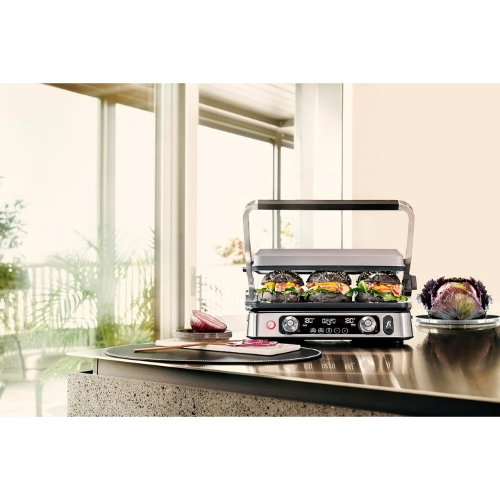 Gril électrique Braun MultiGrill 9 Pro - 2 thermostats, 3 positions, thermosonde, 2200W