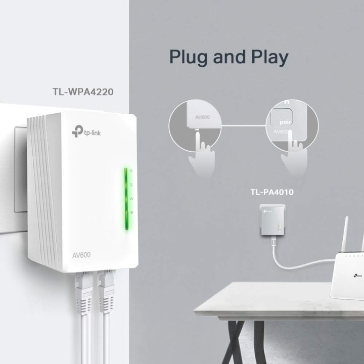 Kit CPL Wi-Fi TP-Link TL-WPA4220 AV600 - 3 ports Ethernet - Extension Wi-Fi 600 Mbps