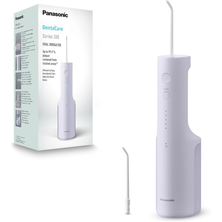 Hydropulseur dentaire ultrasonique Panasonic Série 300 - 200ml - 5 réglages - Violet