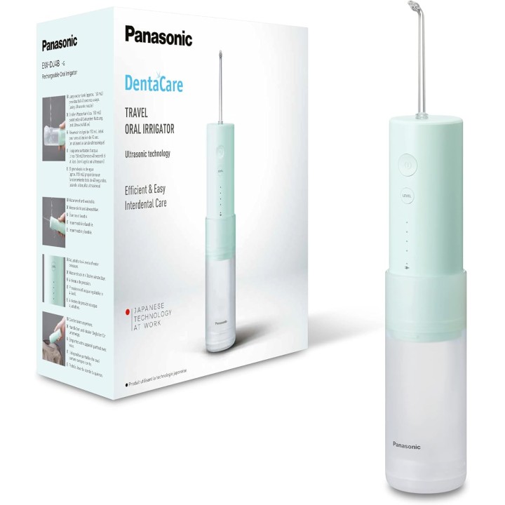 Hydropulseur de voyage Panasonic - Ultrasons, compact, rechargeable, 4 niveaux de pression