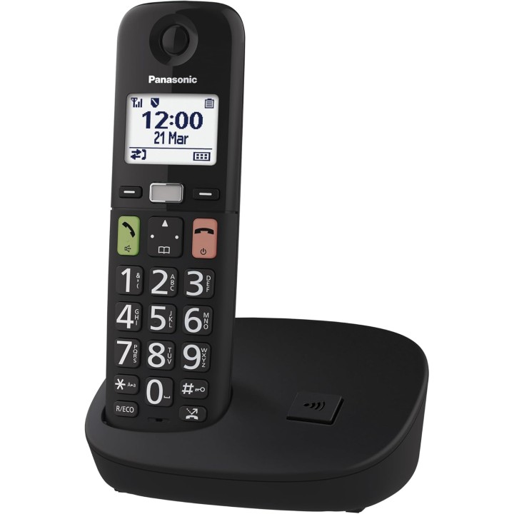 Téléphone sans fil Panasonic grandes touches volume amplifié compatible appareils auditifs noir