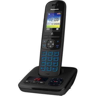 Téléphone sans fil Panasonic avec répondeur, écran couleur et blocage des appels - Noir