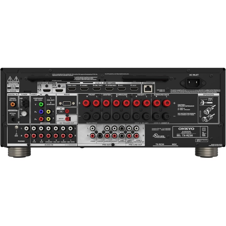 Amplificateur AV 9.2 canaux Onkyo TX-RZ30 - 100W, Dirac Live, THX, Dolby Atmos, Sonos