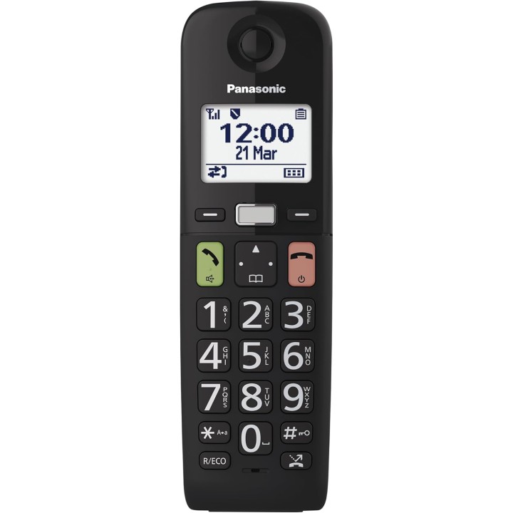 Téléphone sans fil Panasonic grandes touches volume amplifié compatible appareils auditifs noir