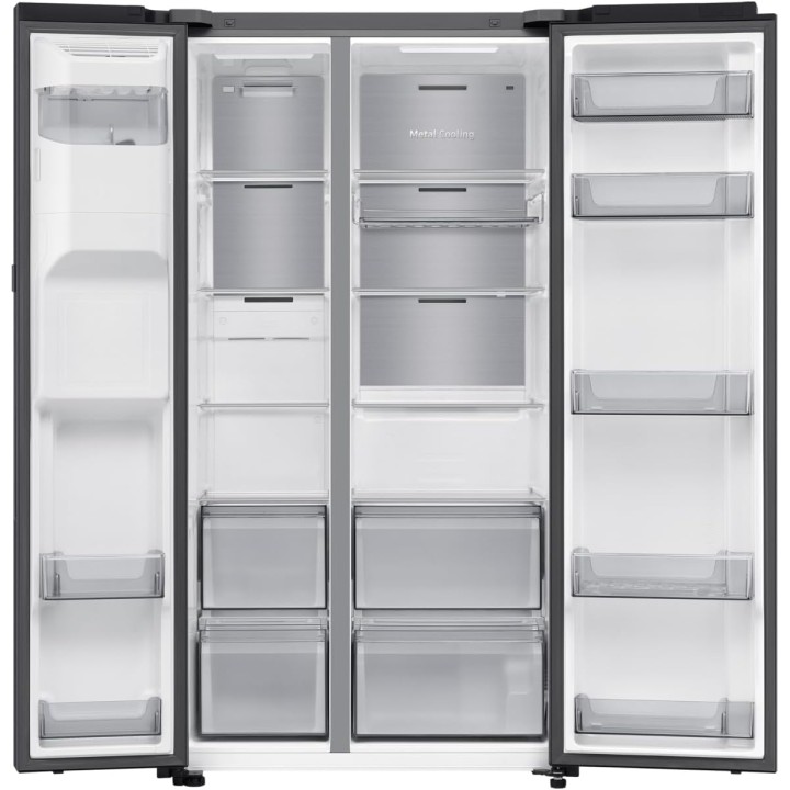 Réfrigérateur américain Samsung 634L AI Twin Cooling Side-by-Side acier noir