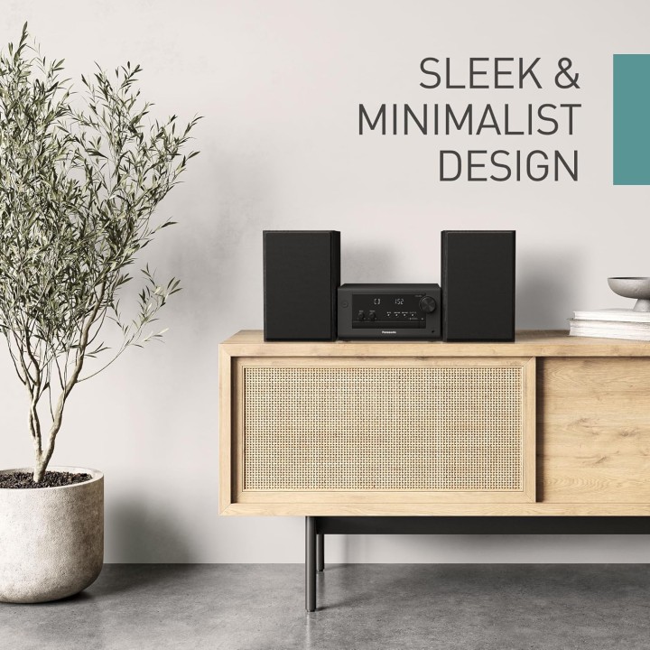 Micro chaîne hi-fi compacte Panasonic 80W - Bluetooth, DAB+, USB, CD - Noir