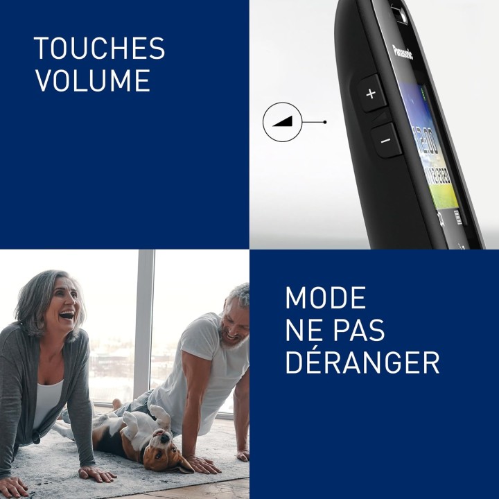 Téléphone sans fil numérique Panasonic duo avec répondeur, écran couleur et blocage d'appels
