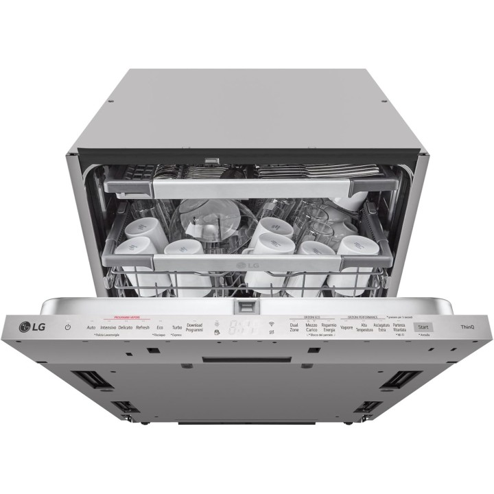 Lave-vaisselle encastrable 14 couverts QuadWash vapeur Wi-Fi acier Noble Steel LG