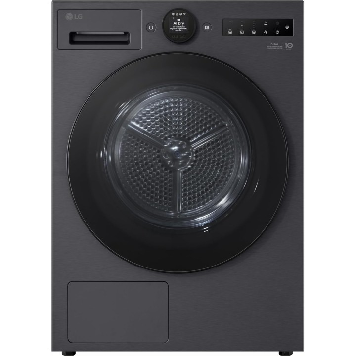 Sèche-linge pompe à chaleur connecté LG 9 kg AI Dry - Turbo Dry - Noir
