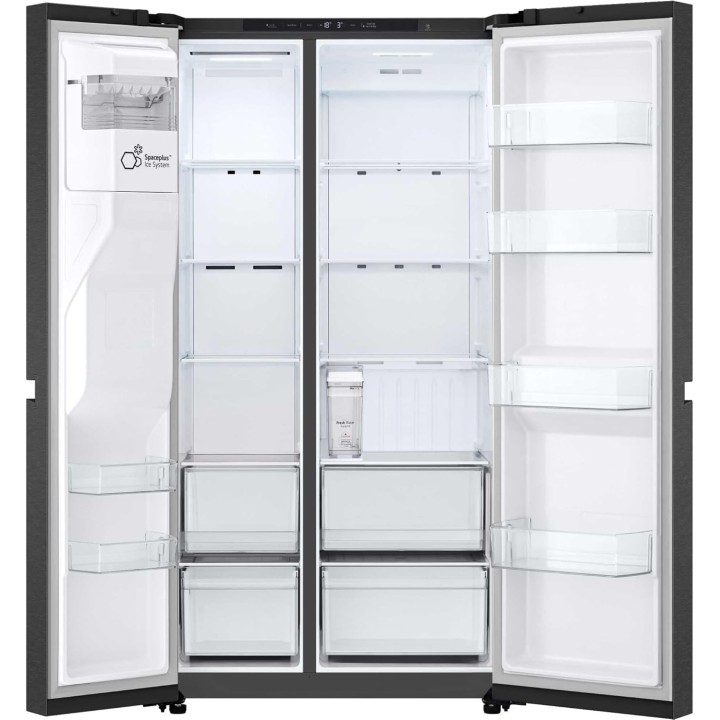 Réfrigérateur américain LG 638L - No Frost - NatureFRESH - Noir mat - Distributeur d'eau