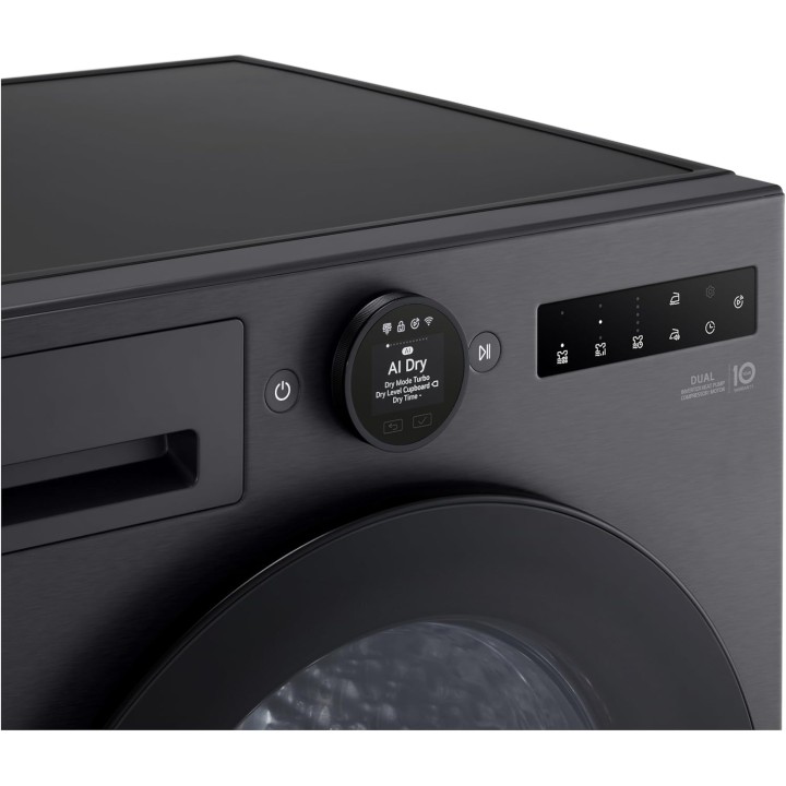 Sèche-linge pompe à chaleur 9 kg AI Dry WiFi LG - Noir - Classe A+++