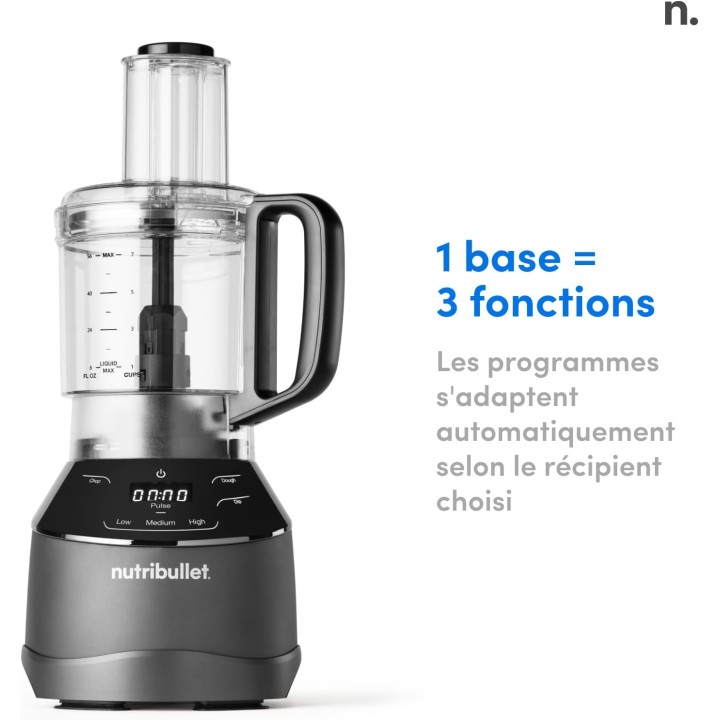 Blender multifonction 3 en 1 NutriBullet 1500W - Programmes intelligents - Noir
