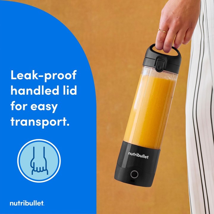 Blender portable NutriBullet noir – Sans fil, 475 ml, rechargeable USB-C, usage nomade