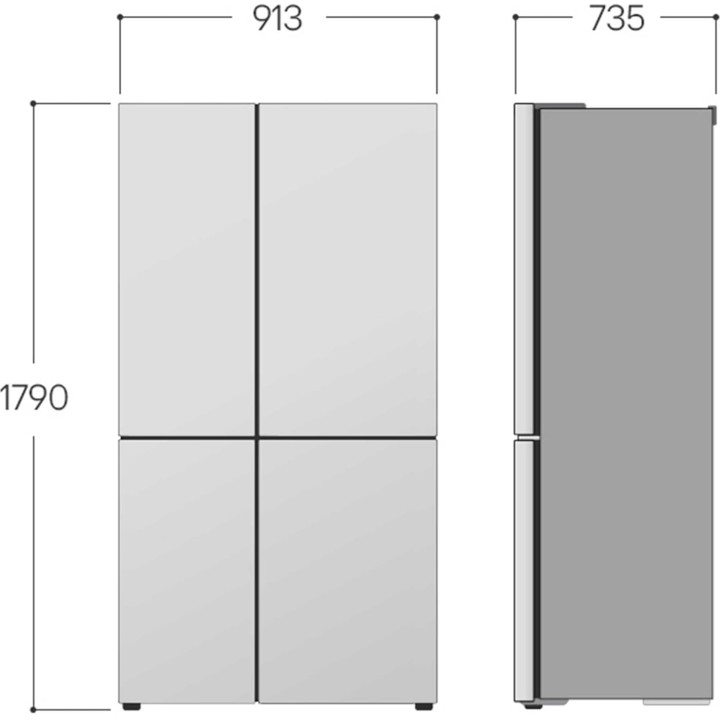 Réfrigérateur américain LG 638L - No Frost - NatureFRESH - Noir mat - Distributeur d'eau