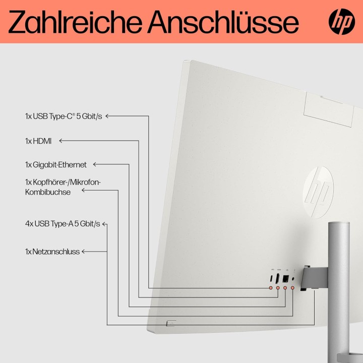 PC tout-en-un tactile 23,8'' HP Ryzen 5 16Go RAM 512Go SSD Windows 11 Blanc
