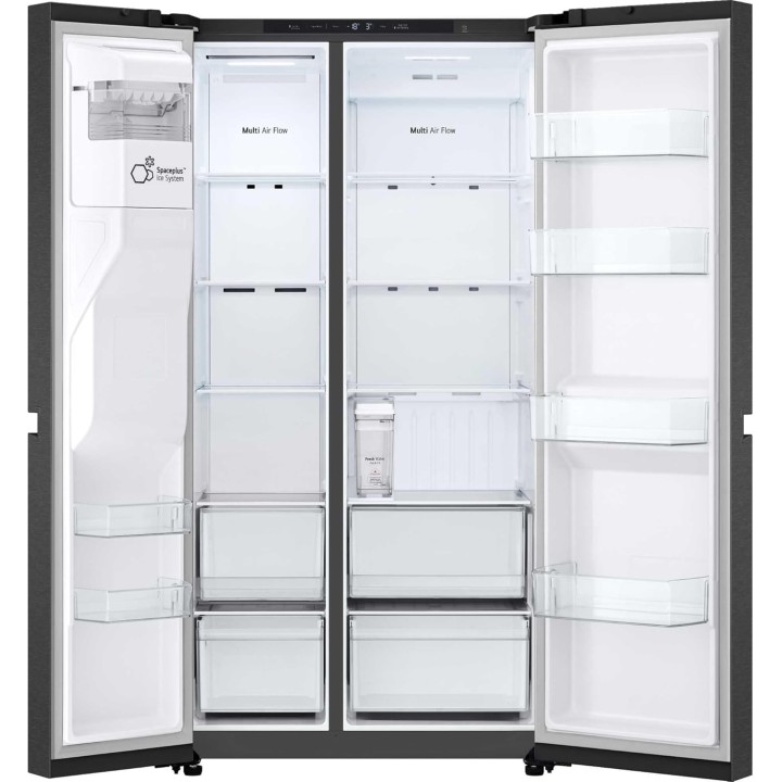 Réfrigérateur américain LG 638L - No Frost - NatureFRESH - Noir mat - Distributeur d'eau