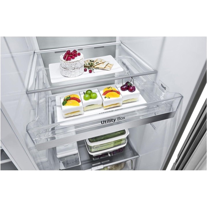 Réfrigérateur américain LG 635L - InstaView, No Frost, Distributeur eau/glace, Inox